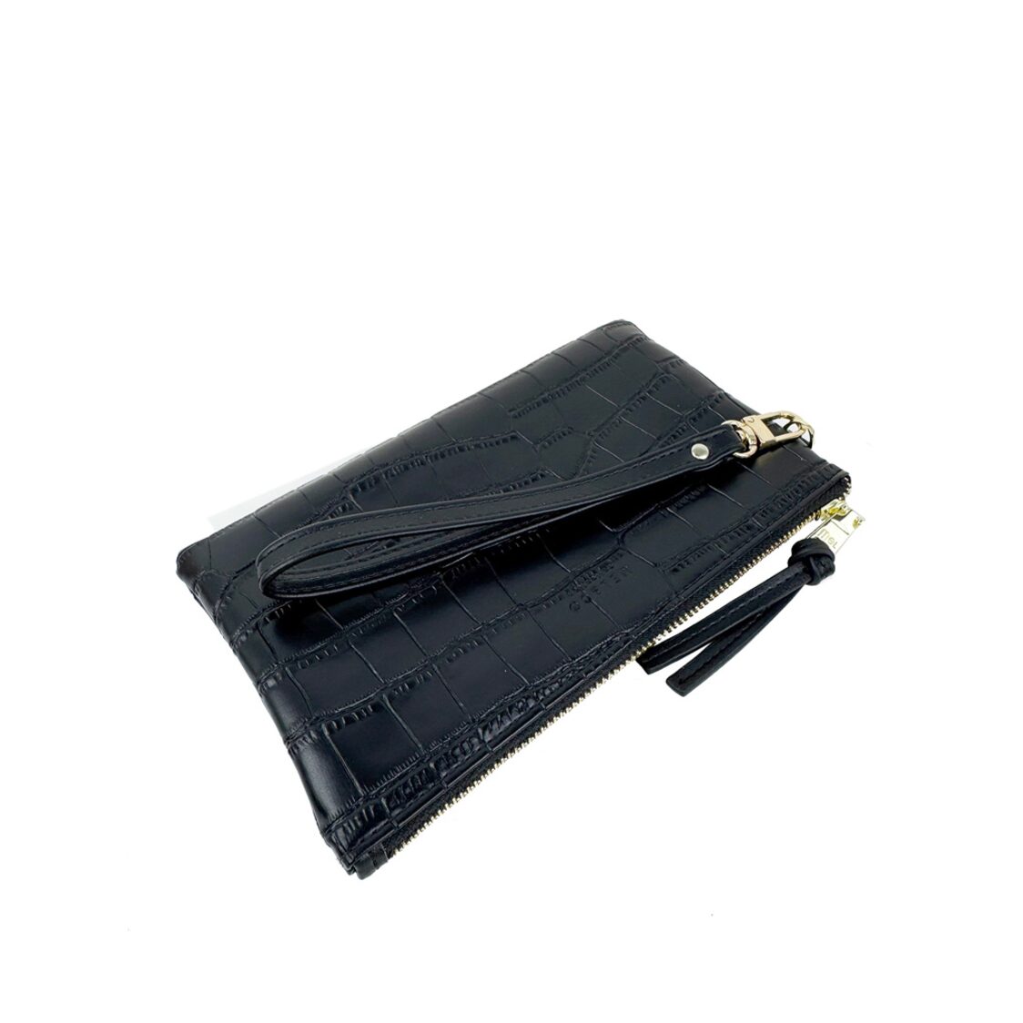Mel&Co Croco Wristlet Pouch Black