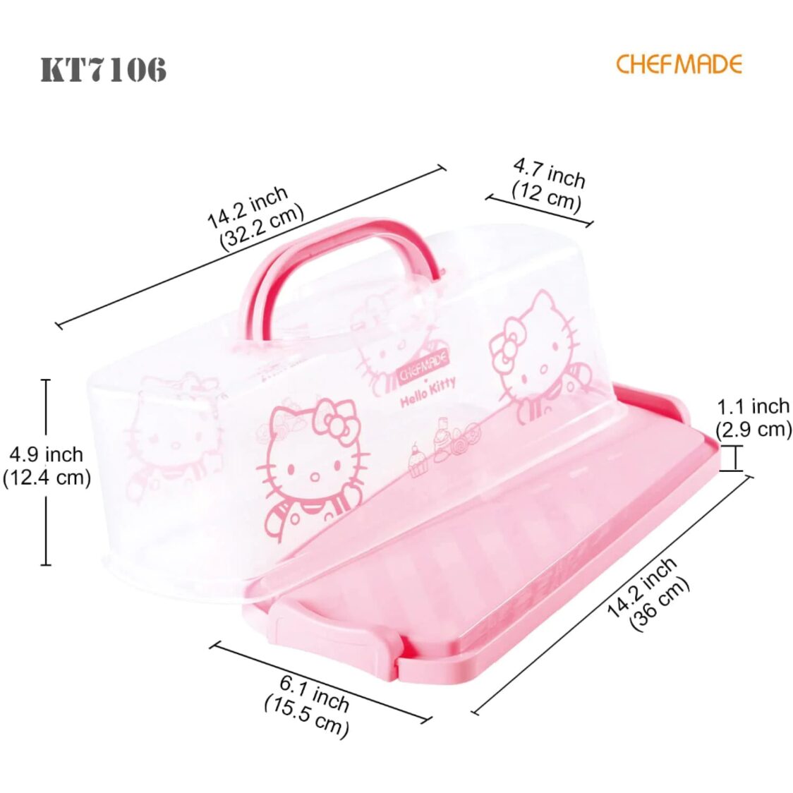 CHEFMADE Hello Kitty PP Portable Bread Box 1898CM-KT7106