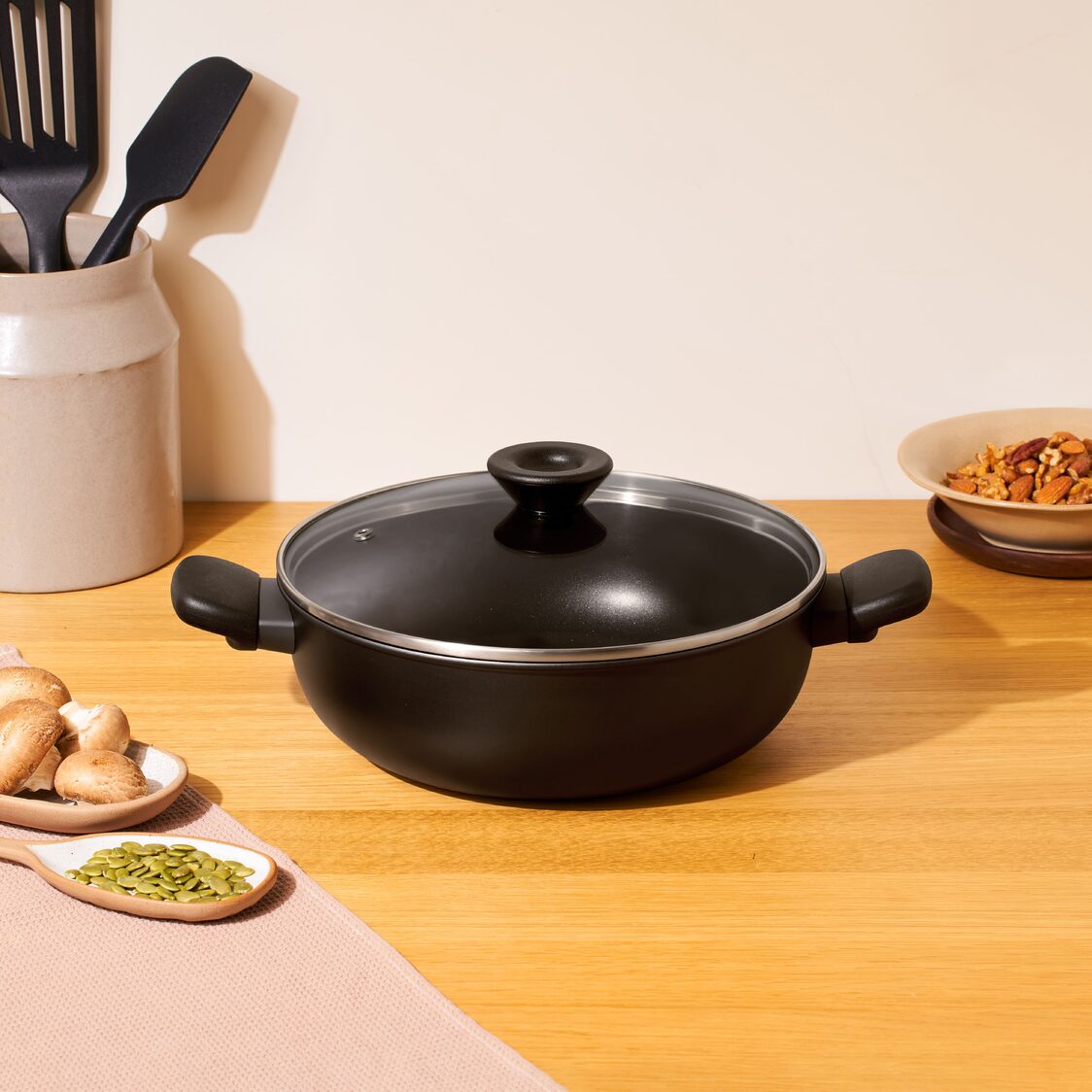Meyer Midnight Nonstick 26cm Hard Anodized Covered Wok (Induction) 85081