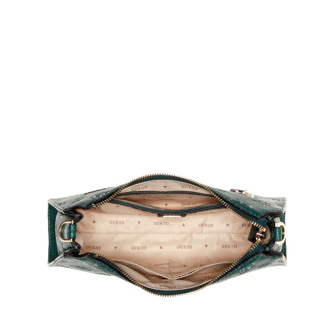 Guess Cresidia Ii Top Zip Shoulder Bag,Forest Logo
