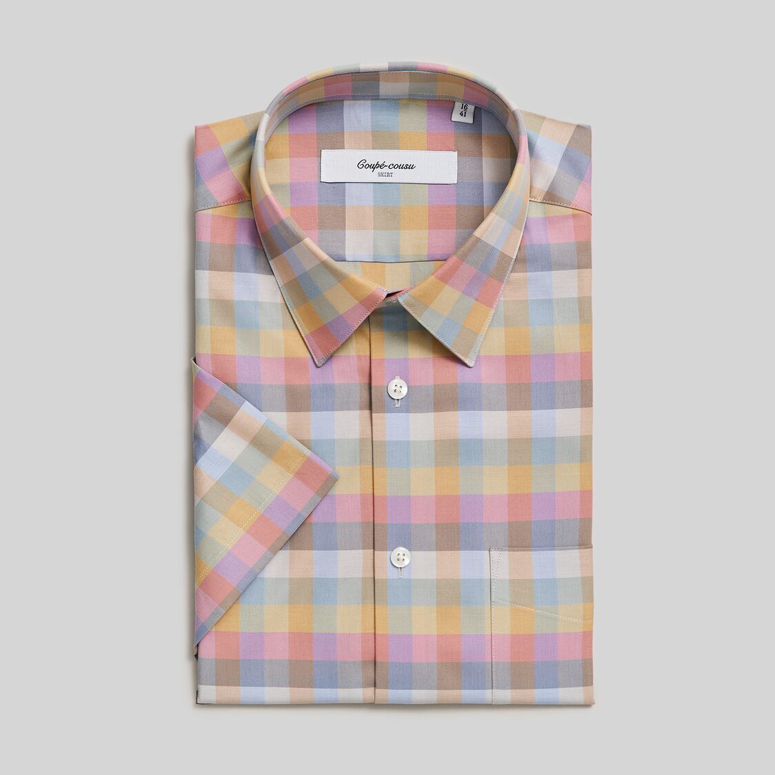 Coupe Cousu Short Sleeve Shirt, Fancy Checks CCSSE353-MULTI