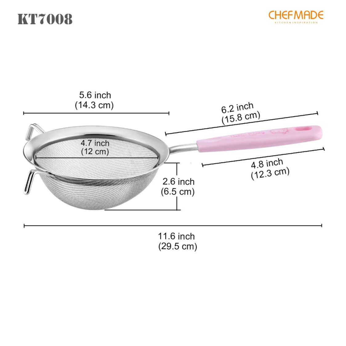 Chefmade Ss Flour Sieve L30Xw14xH5.5cm Hello Kitty (1898cm-KT7008)