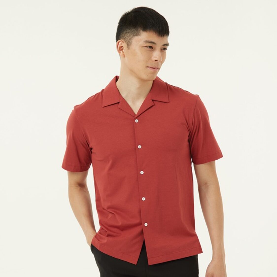 K/WOODS Mercerized Camp Shirt in Rust