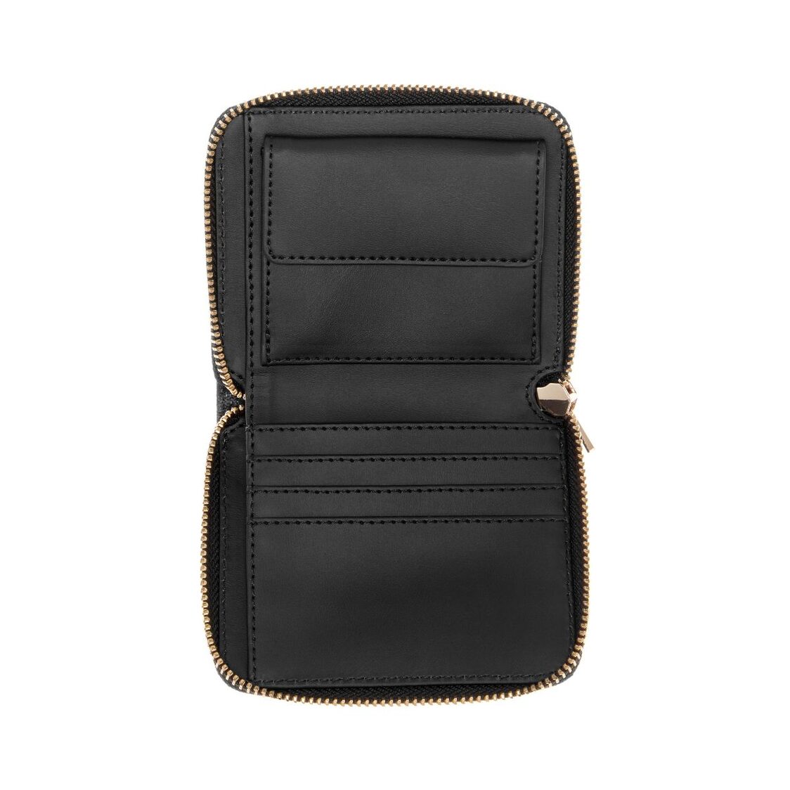 ALDINA SLG SMALL ZIP AROUND,BLACK