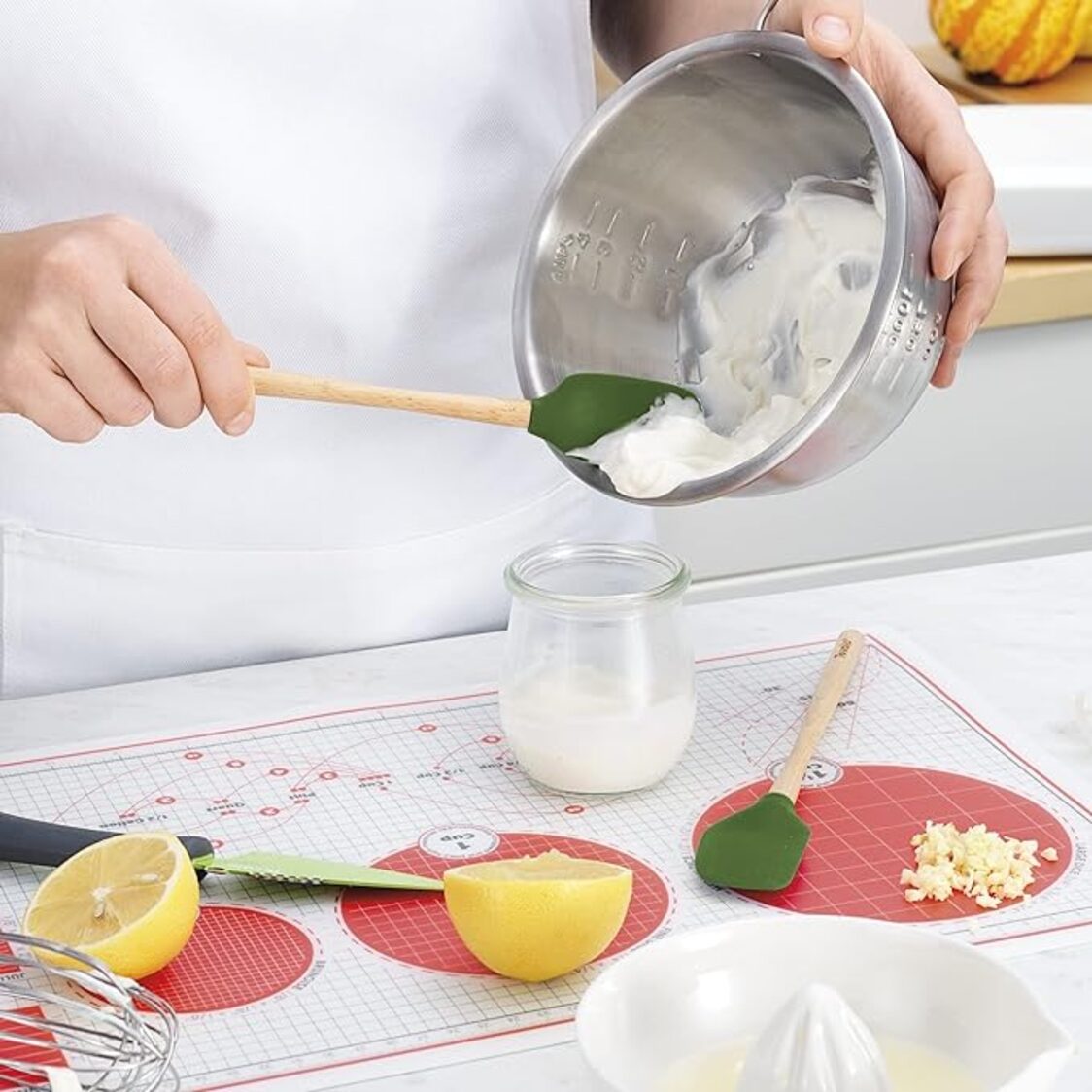 Tovolo Flex-Core WHandled Mini Spatula & Spoonula Set of 2 - Pesto
