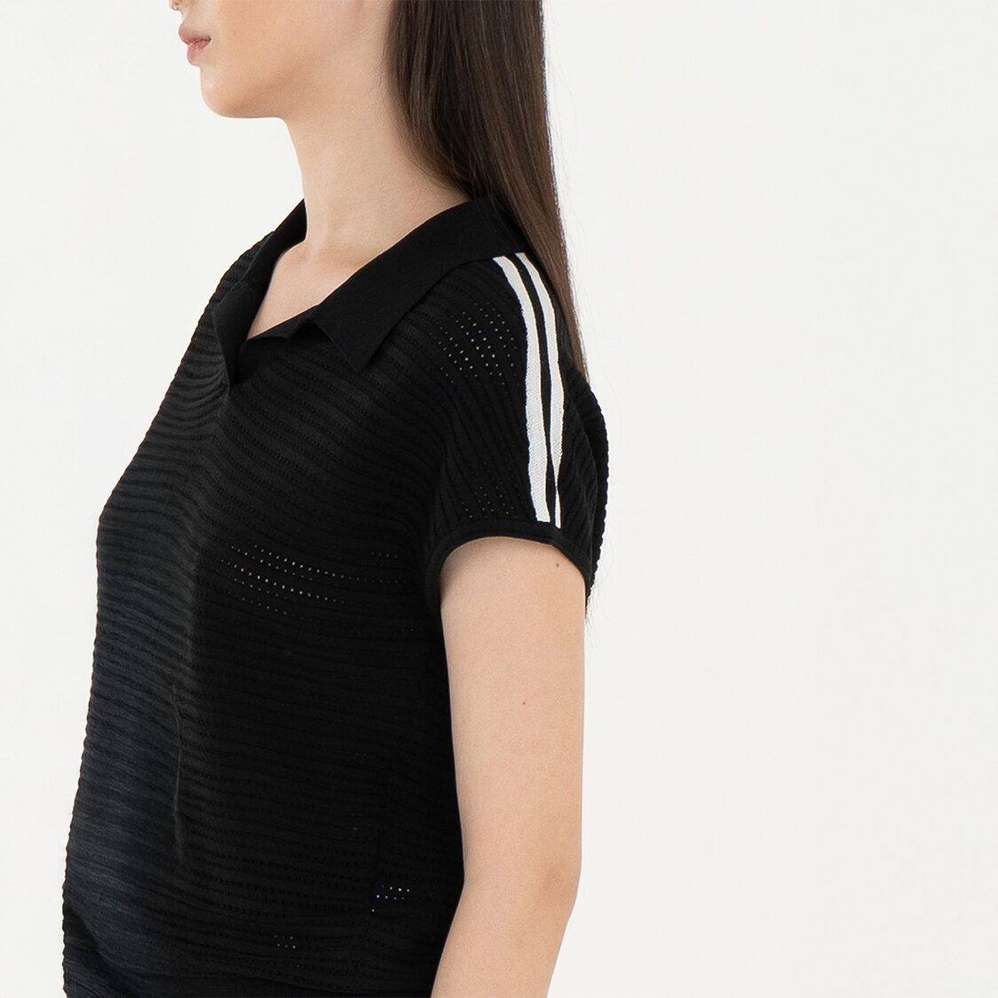 K/WOODS Ice Cool Urban Textured Polo in Black