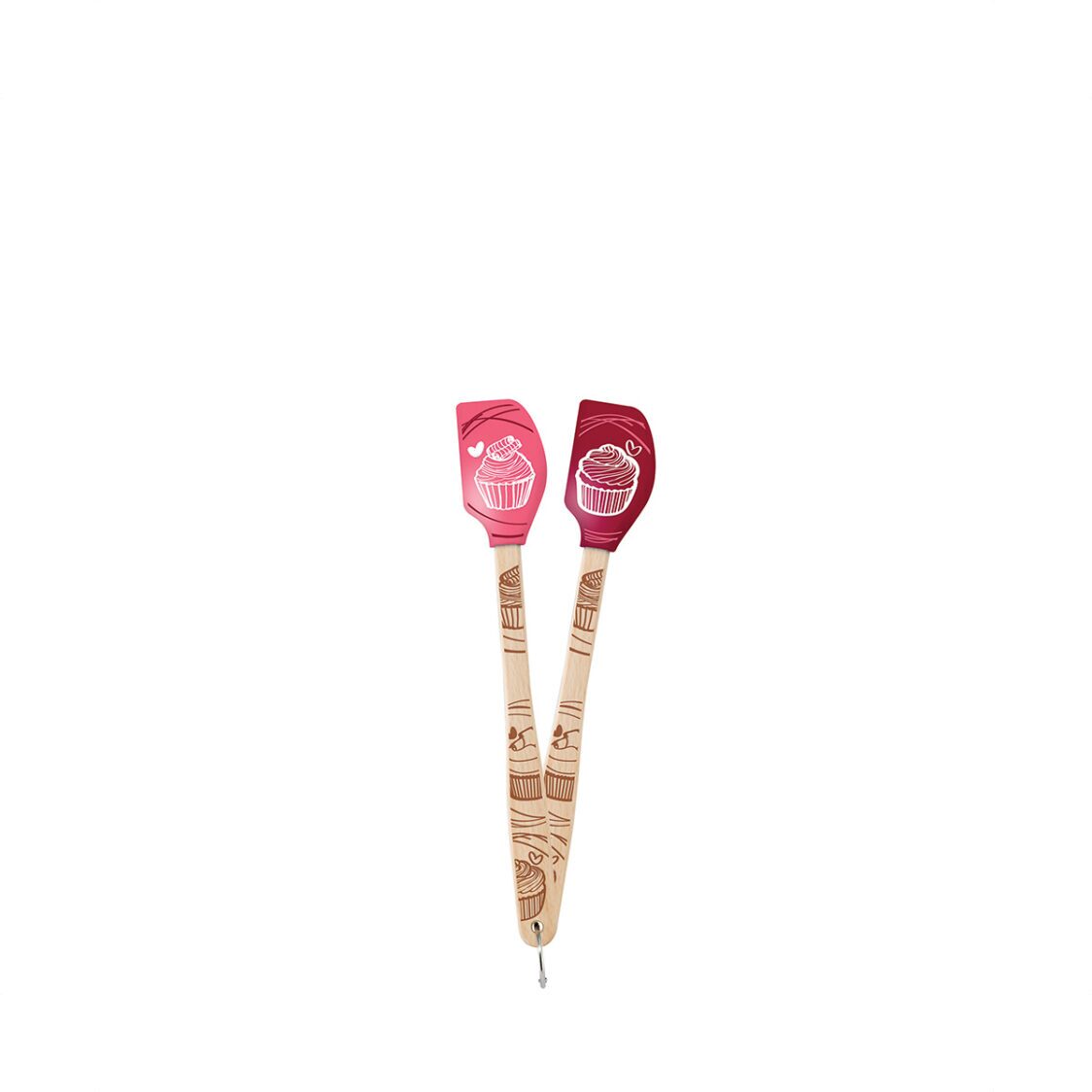 Tovolo Spatulart Wood Handled Set Of 2 Mini Cupcake Spatulas