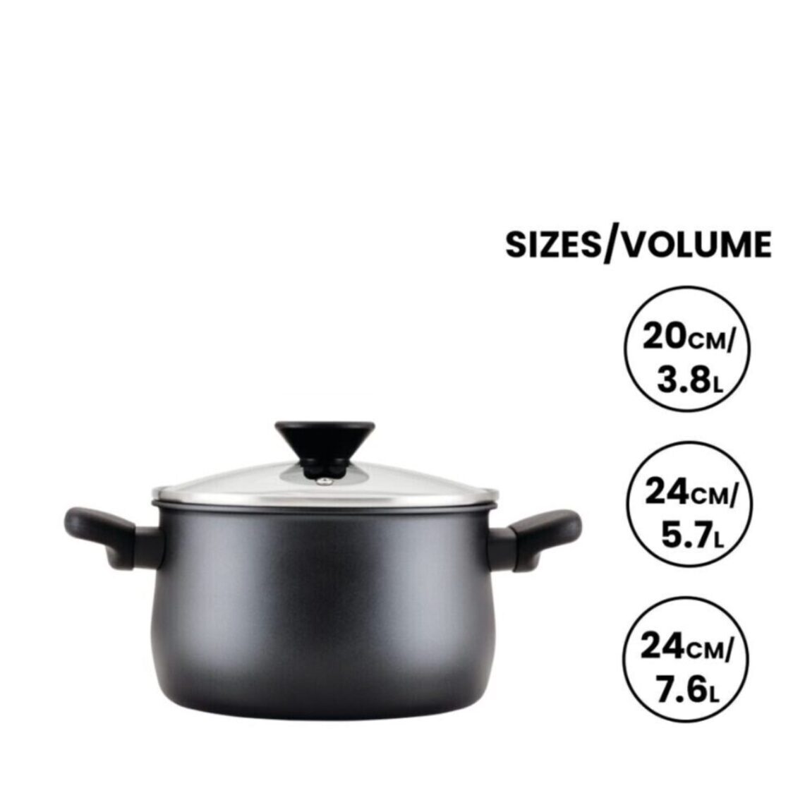 Meyer Midnight Nonstick Hard Anodized Covered Stockpot (Induction)