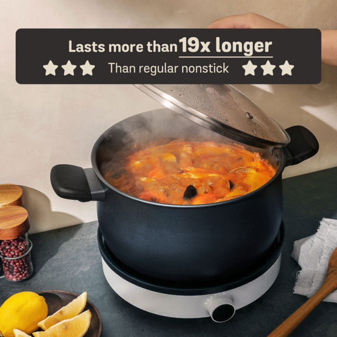 Meyer Midnight Nonstick Hard Anodized Covered Stockpot (Induction)