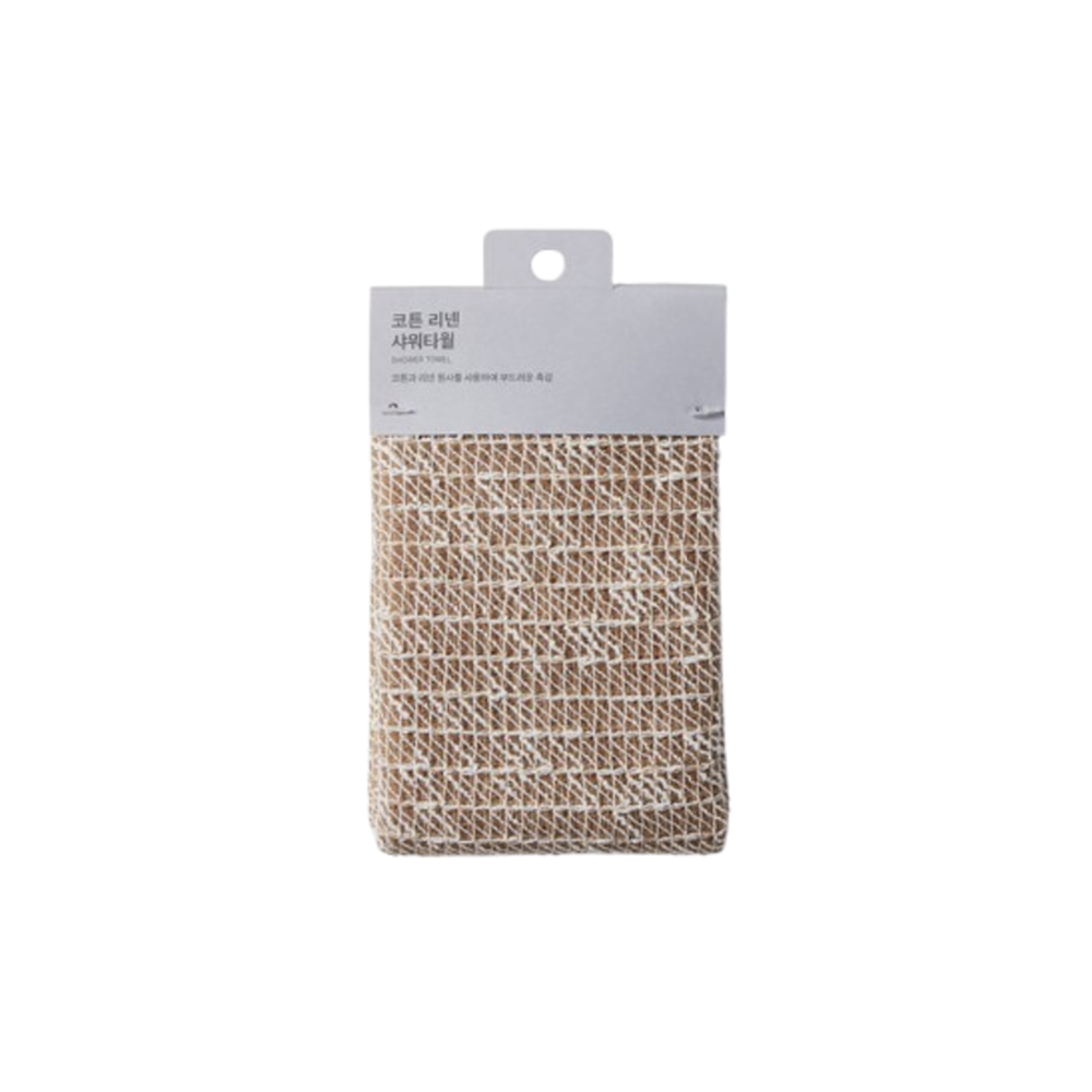 Jaju Cotton Linen Shower Towel Dark Beige