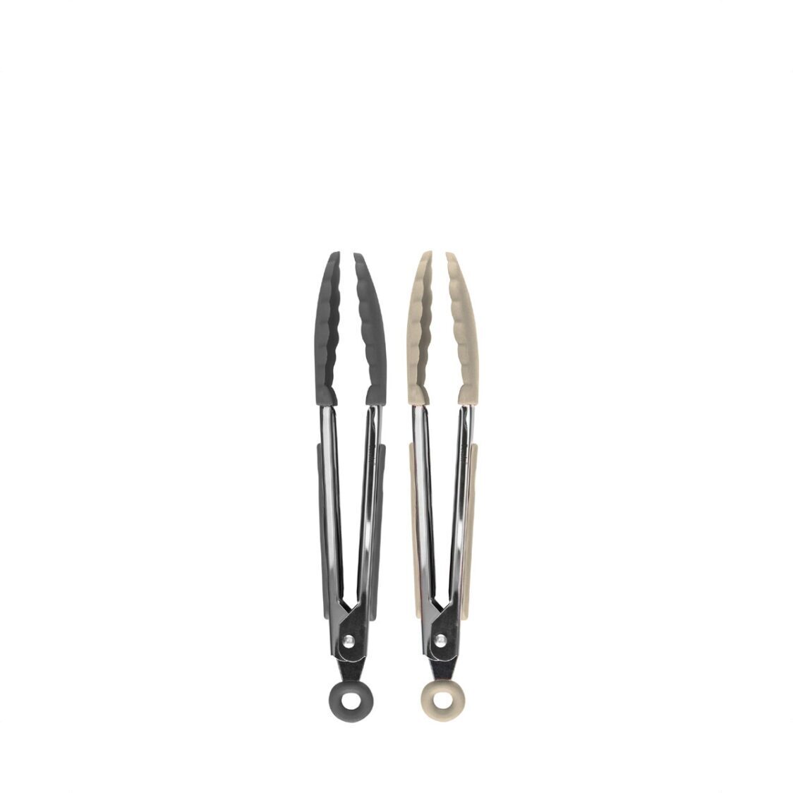 Tovolo Elements S/2 Mini 7" Silicone Tip Tongs Charcoal, Warm Gray