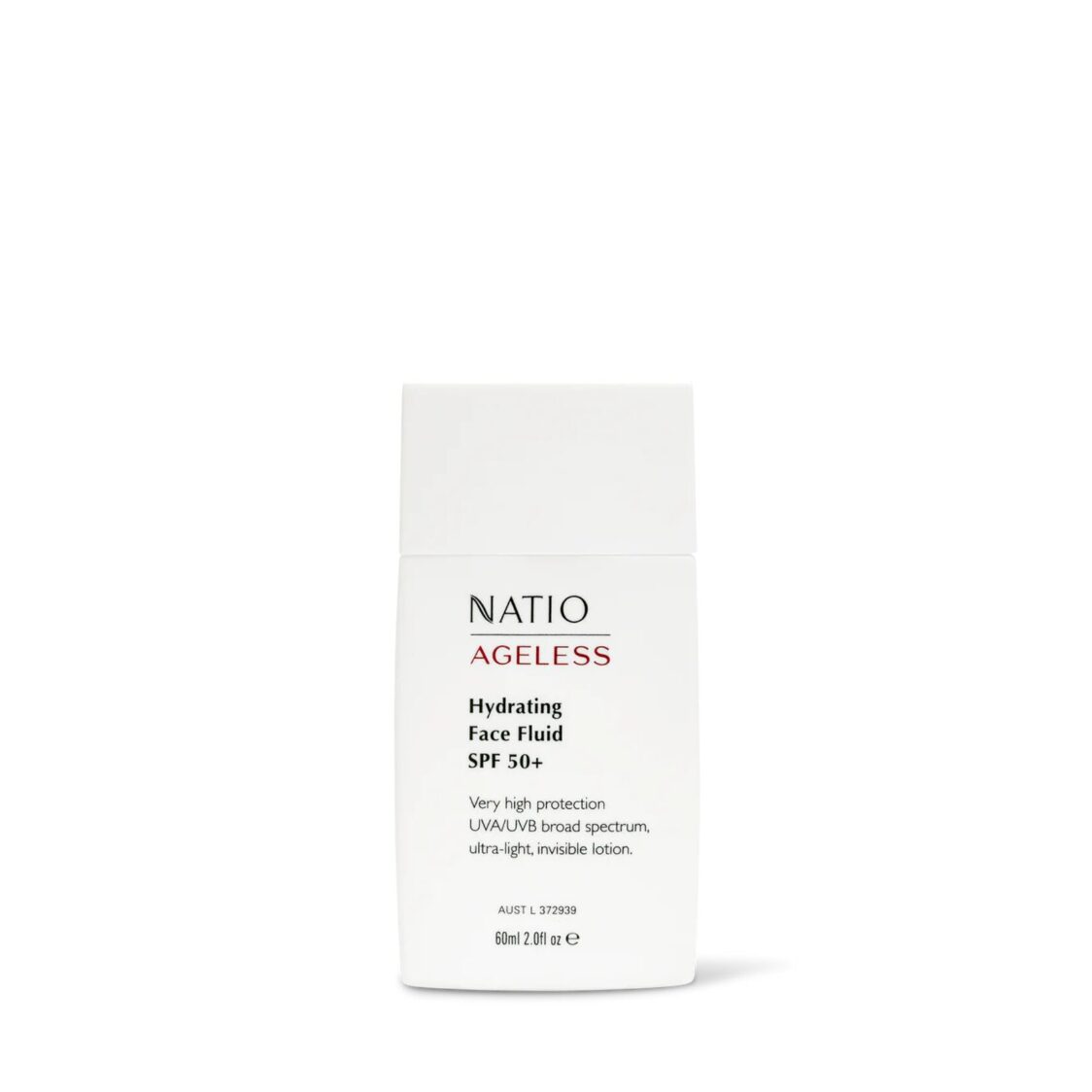 Natio Ageless Hydrating Face Fluid Spf 50+ 60ml