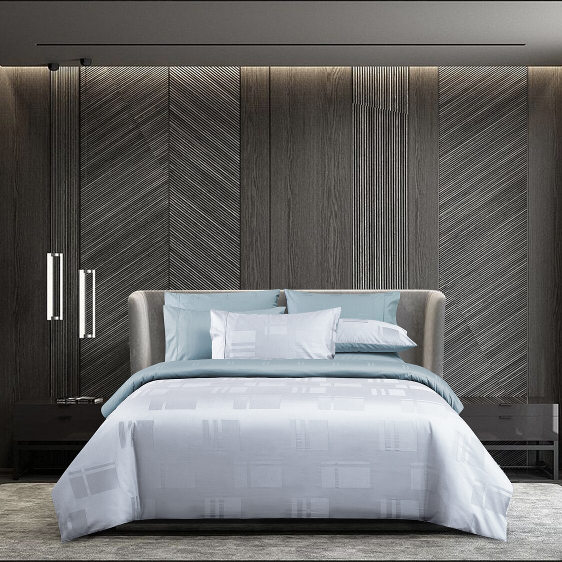 KINU Cornwall Bedset Silver Teal