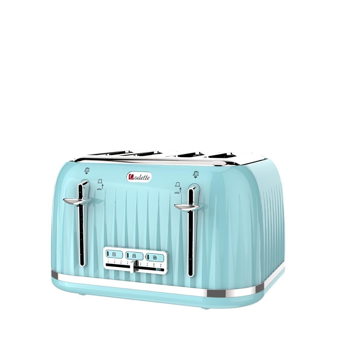 Odette 4 Slice Retro Design Toaster Mint