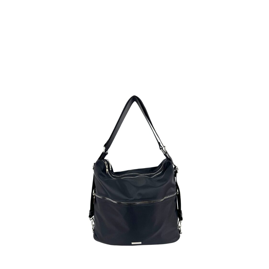Mel&Co Nylon Two-Way Convertible Shoulder Backpack Black Mel&Co Nylon Two-Way Convertible Shoulder Backpack Black MN2379-Blk