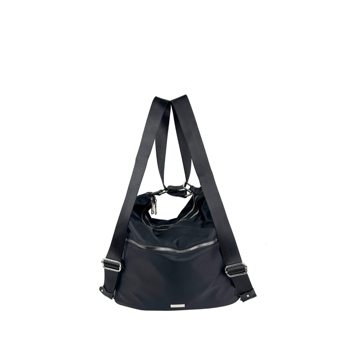 Mel&Co Nylon Two-Way Convertible Shoulder Backpack Black Mel&Co Nylon Two-Way Convertible Shoulder Backpack Black MN2379-Blk