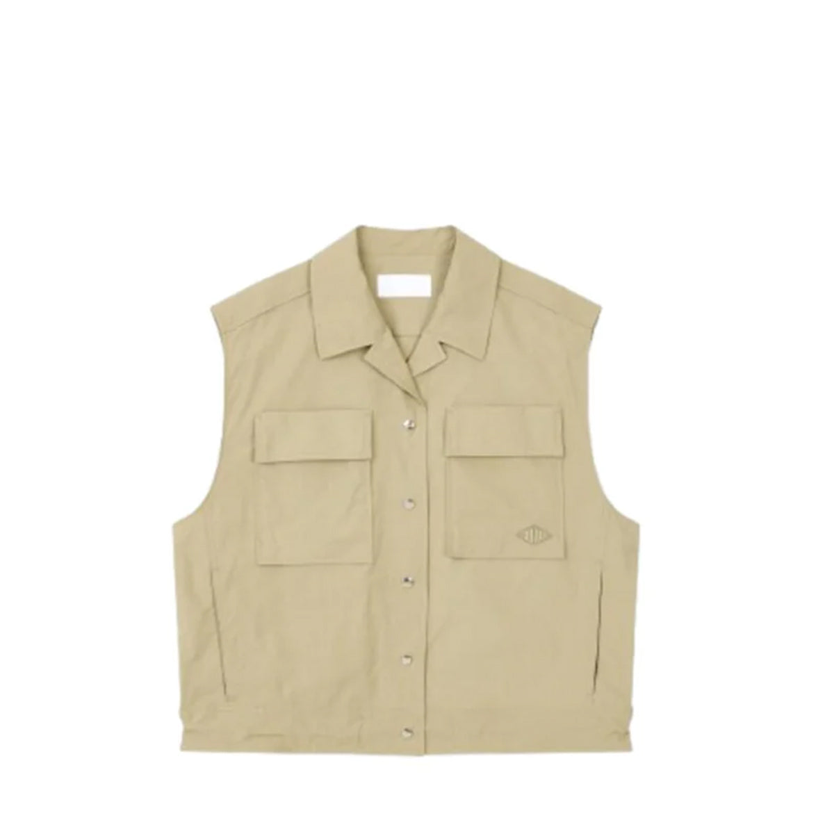 Voice Of Voices Cotton Logo Pocket Vest Khaki