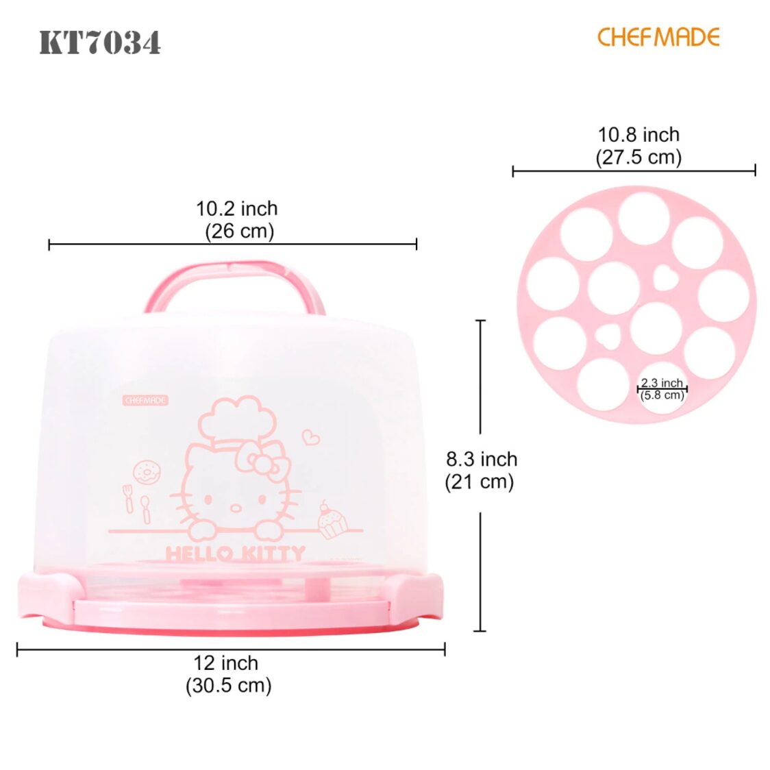 CHEFMADE Hello Kitty PP Cake Carrier 1898CM-KT7034