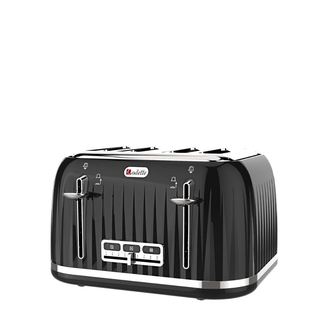 Odette 4 Slice Retro Design Toaster Black