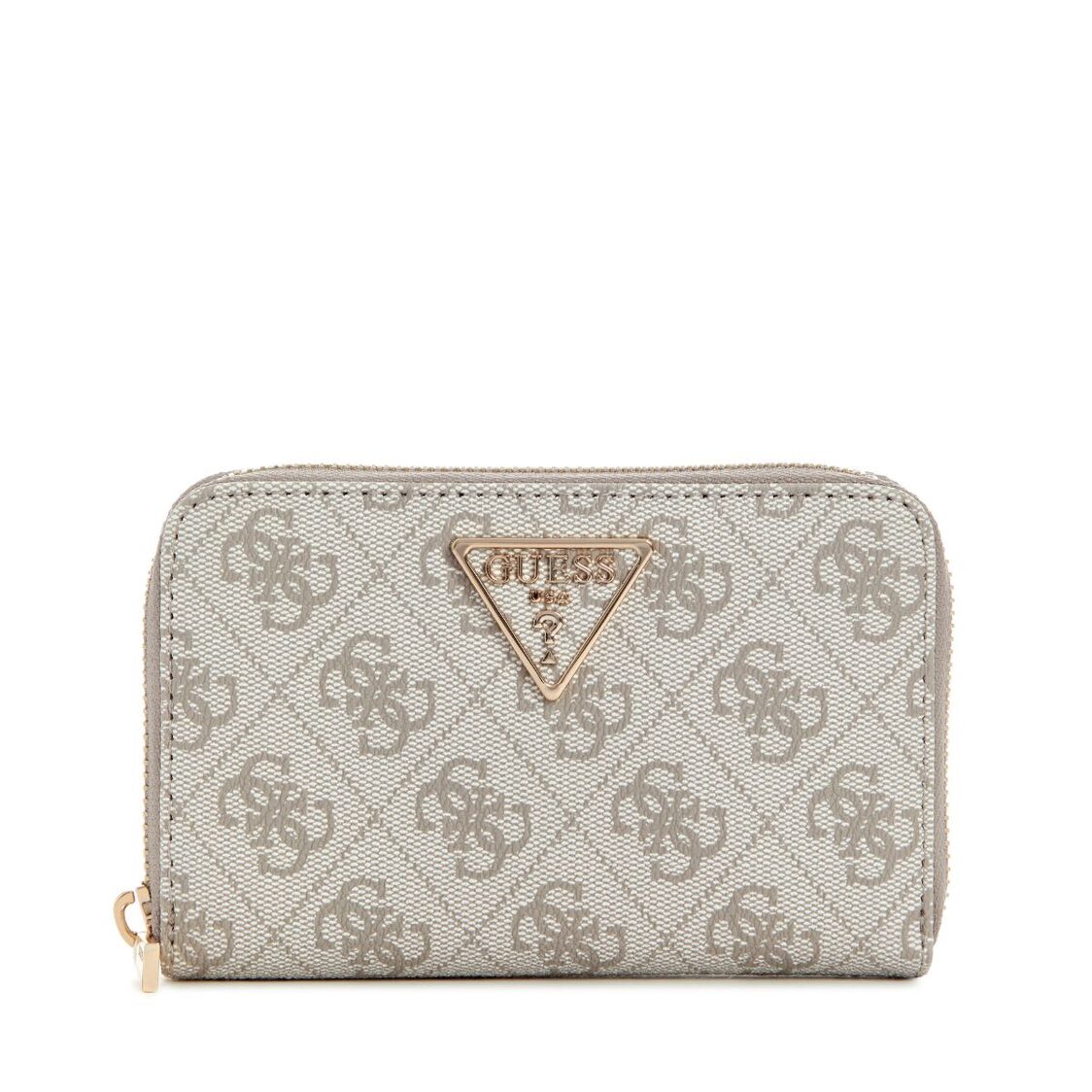 LAUREL II SLG MED ZIP AROUND,DARK TAUPE LOGO