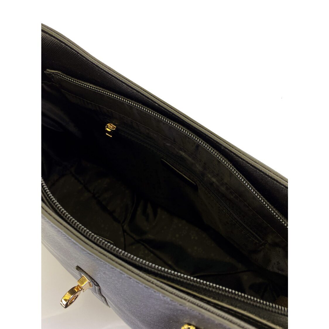 Mel&Co Saffiano-Effect Curve Top Satchel Shoulder Bag