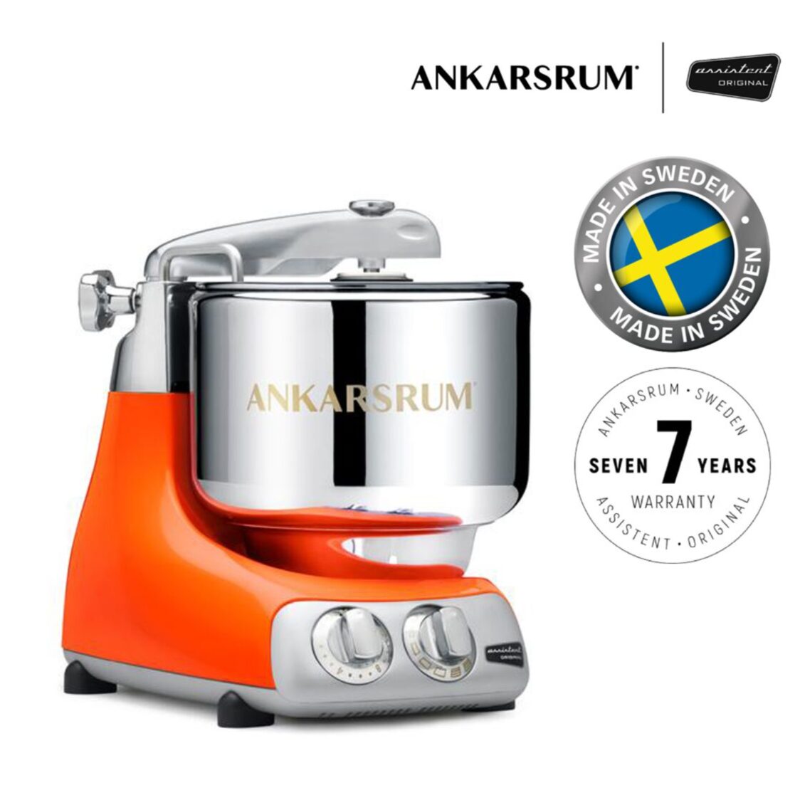 Ankarsrum Assistent Original Strong Mixer - Pure Orange AKM084482