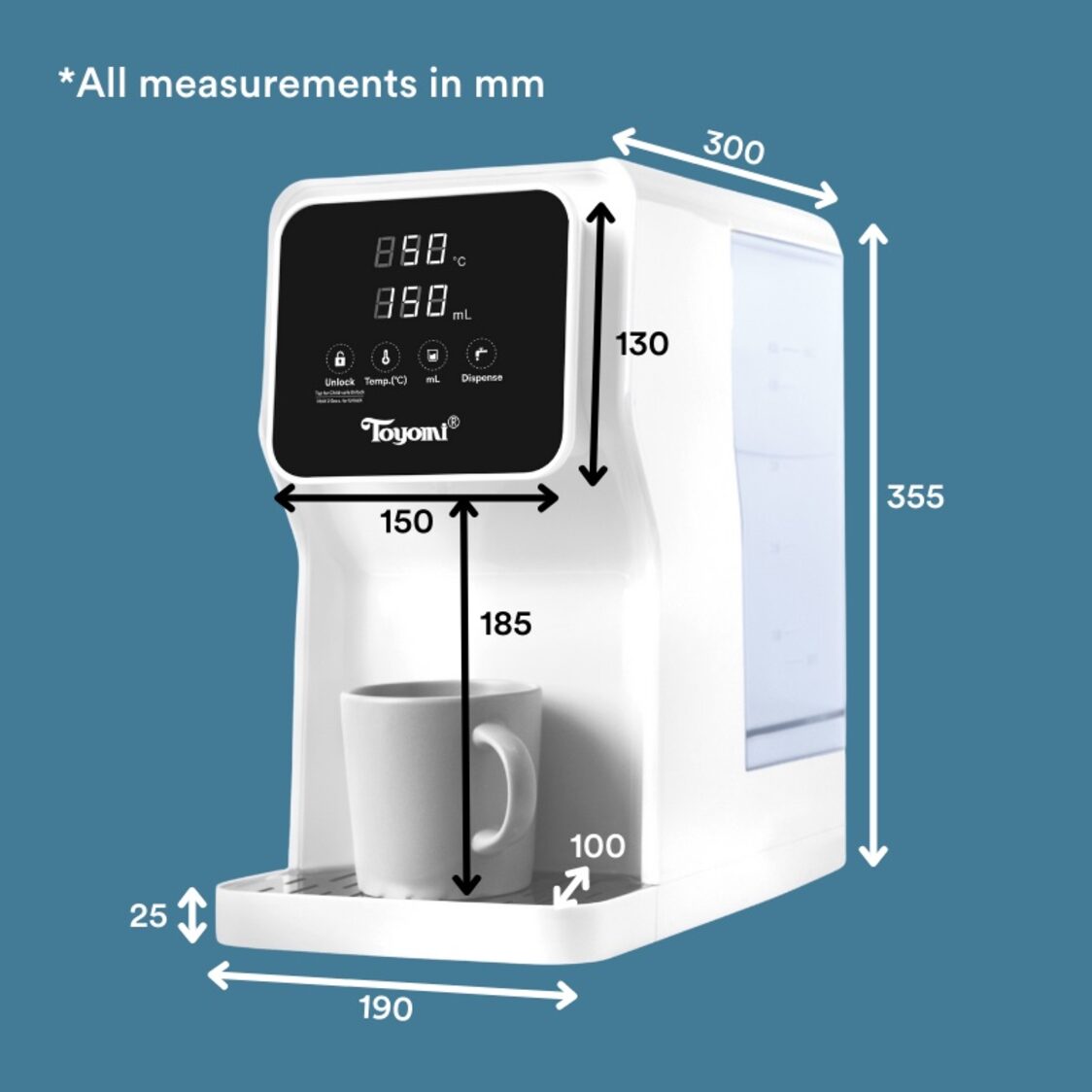 Toyomi Instant Hotwater Dispenser 4.5L FB8845F