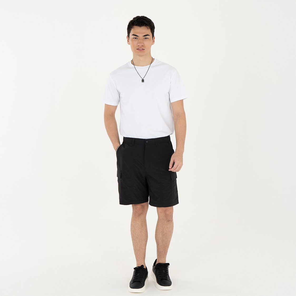 K/WOODS Patchline Cargo Shorts - Black