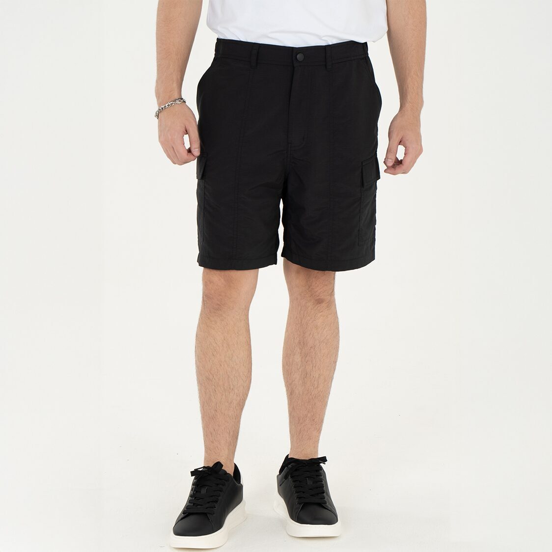K/WOODS Patchline Cargo Shorts - Black