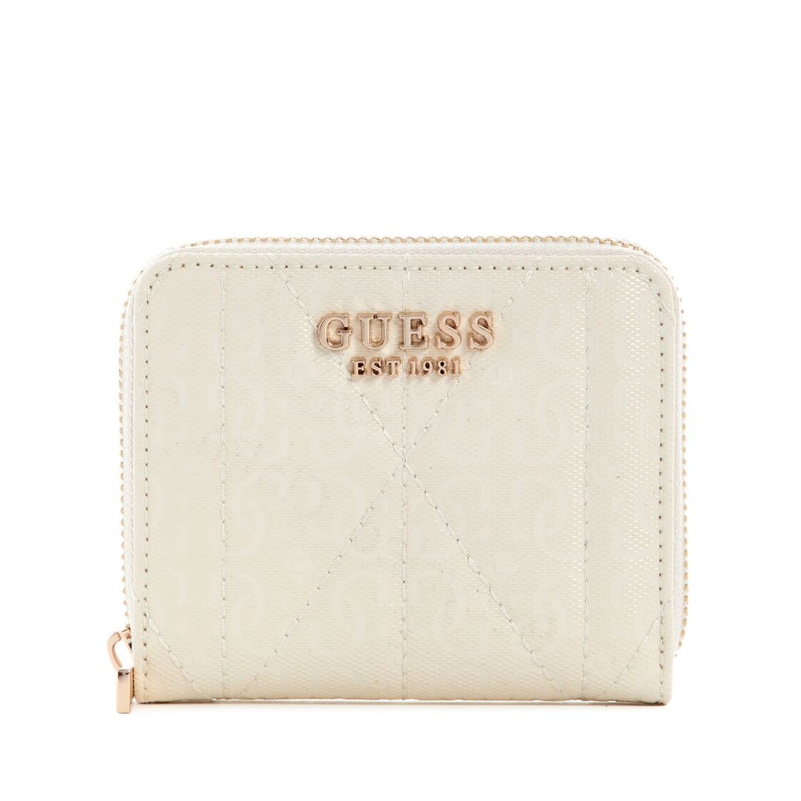 ALDINA SLG SMALL ZIP AROUND,OFF WHITE