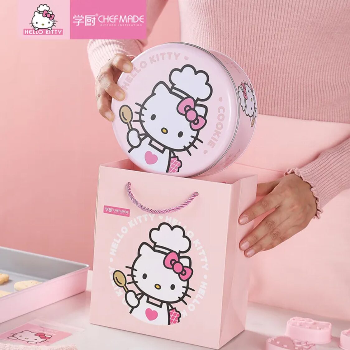 CHEFMADE Hello Kitty Cookie Tin - Pink 1898CM-KT7065