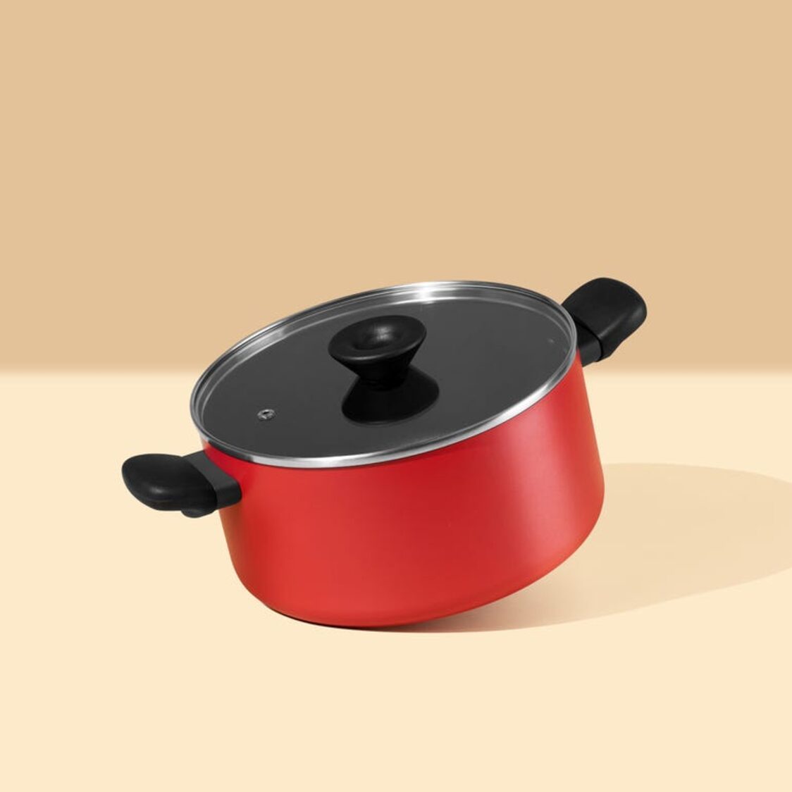 Meyer Bauhaus IH 24cm/5.2L Covered Casserole Red (14202)