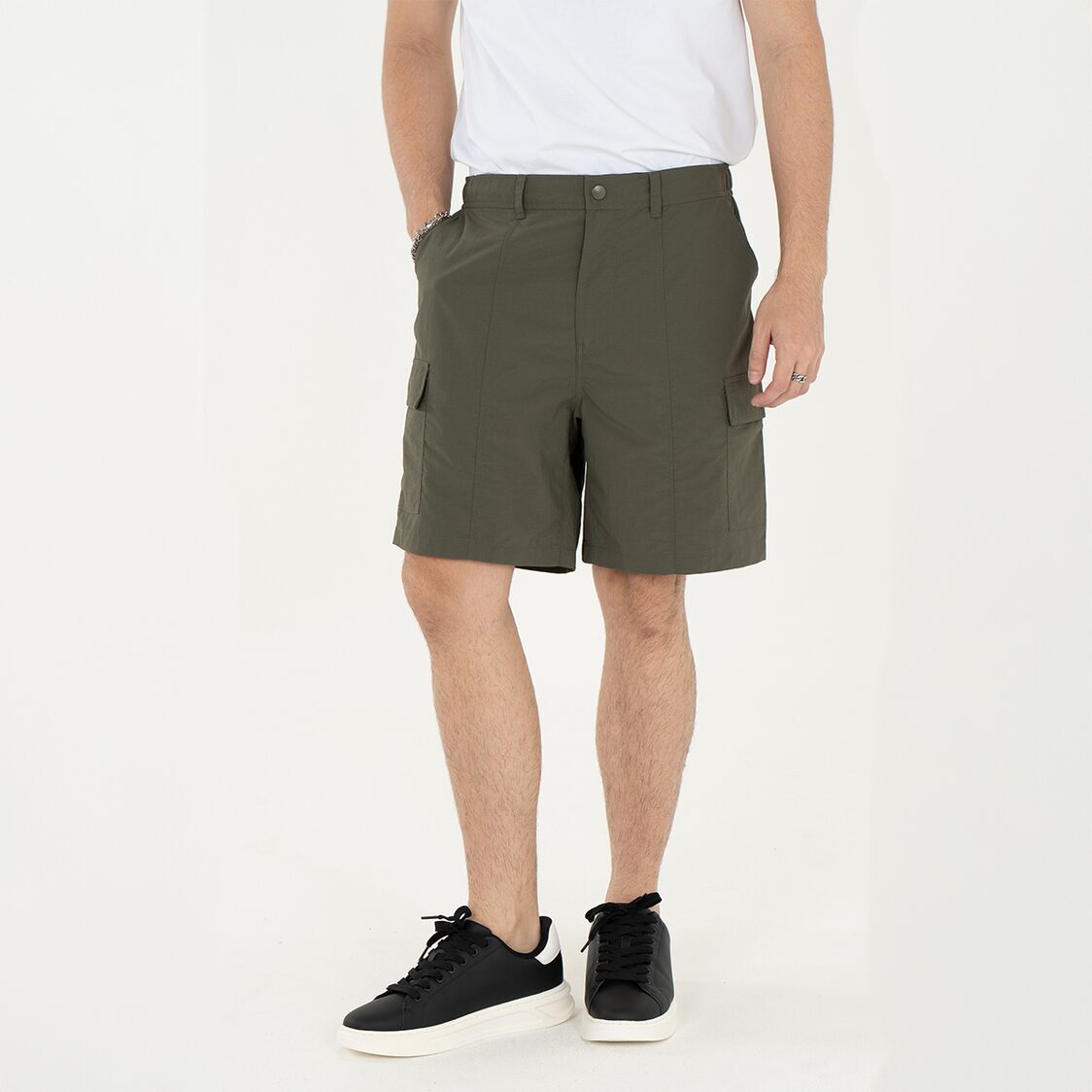 K/WOODS Patchline Cargo Shorts - Khaki