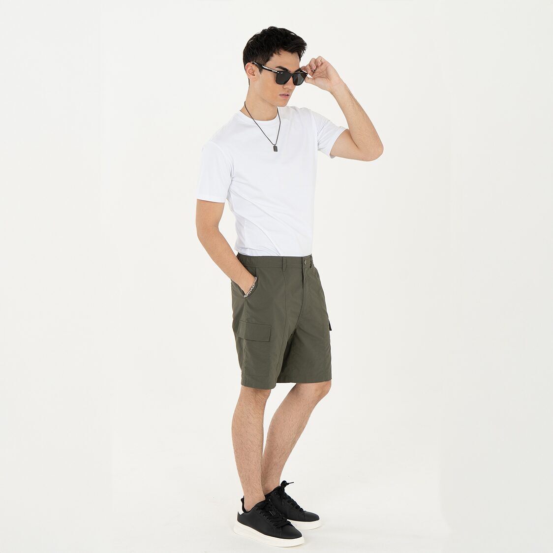 K/WOODS Patchline Cargo Shorts - Khaki