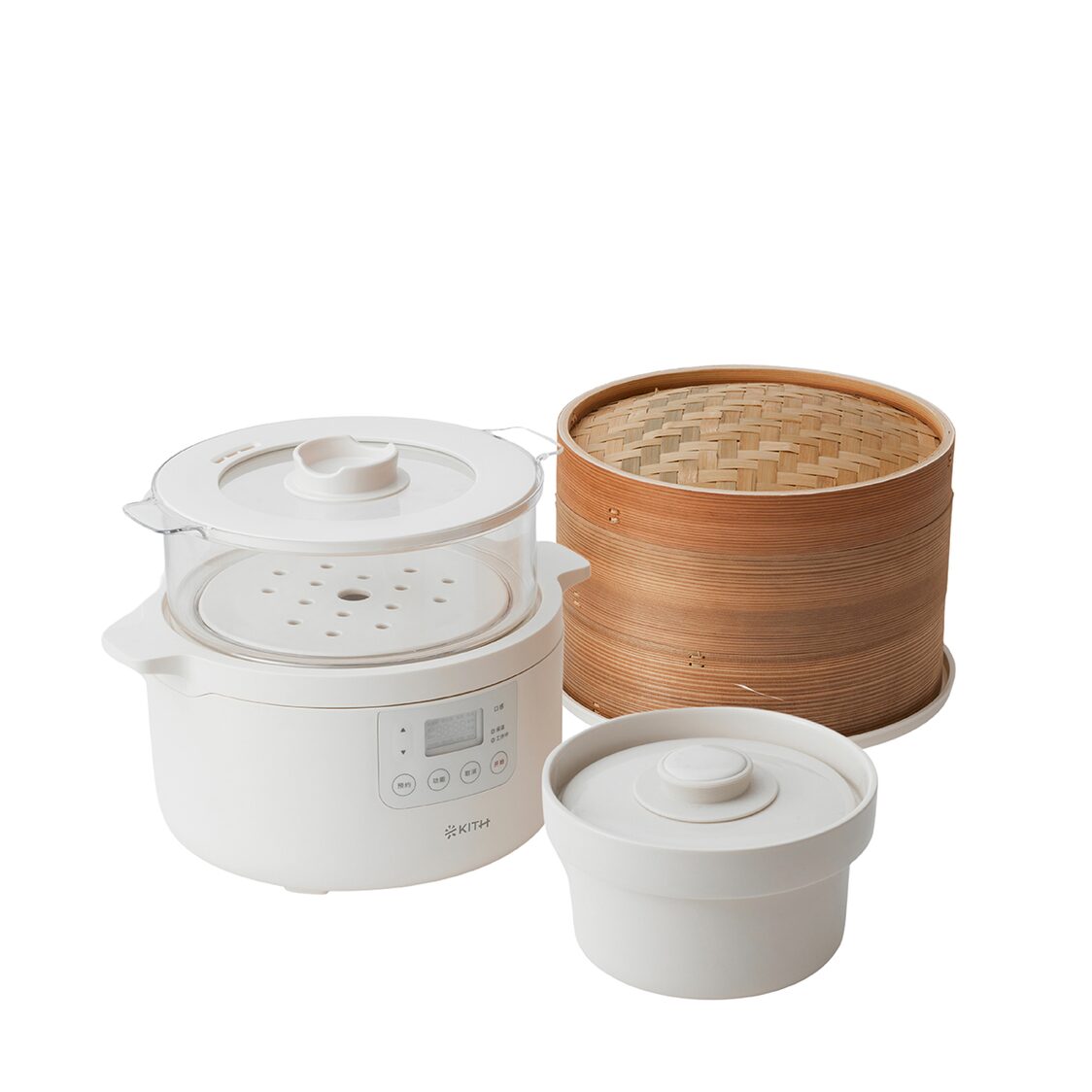 KITH Kyo 3L Electric Cooker with Bamboo Steamer