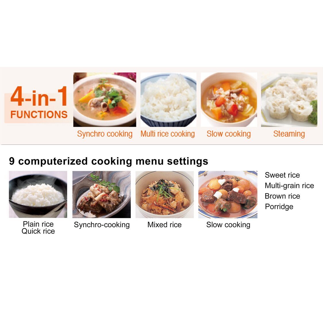 TIGER "TACOOK" "4-in-1" Function Rice Cooker 1.8L (JAX-R18S)