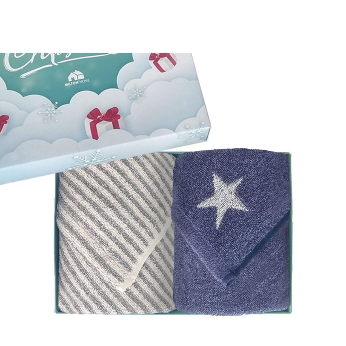Milton Home Crochet Towel Star Navy