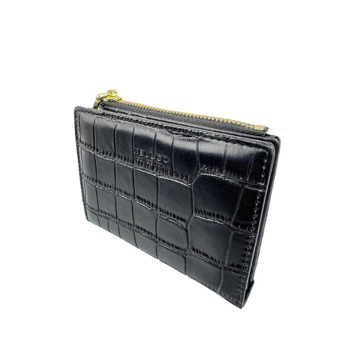 Mel&Co Croco Compact Bi-fold Snap Wallet