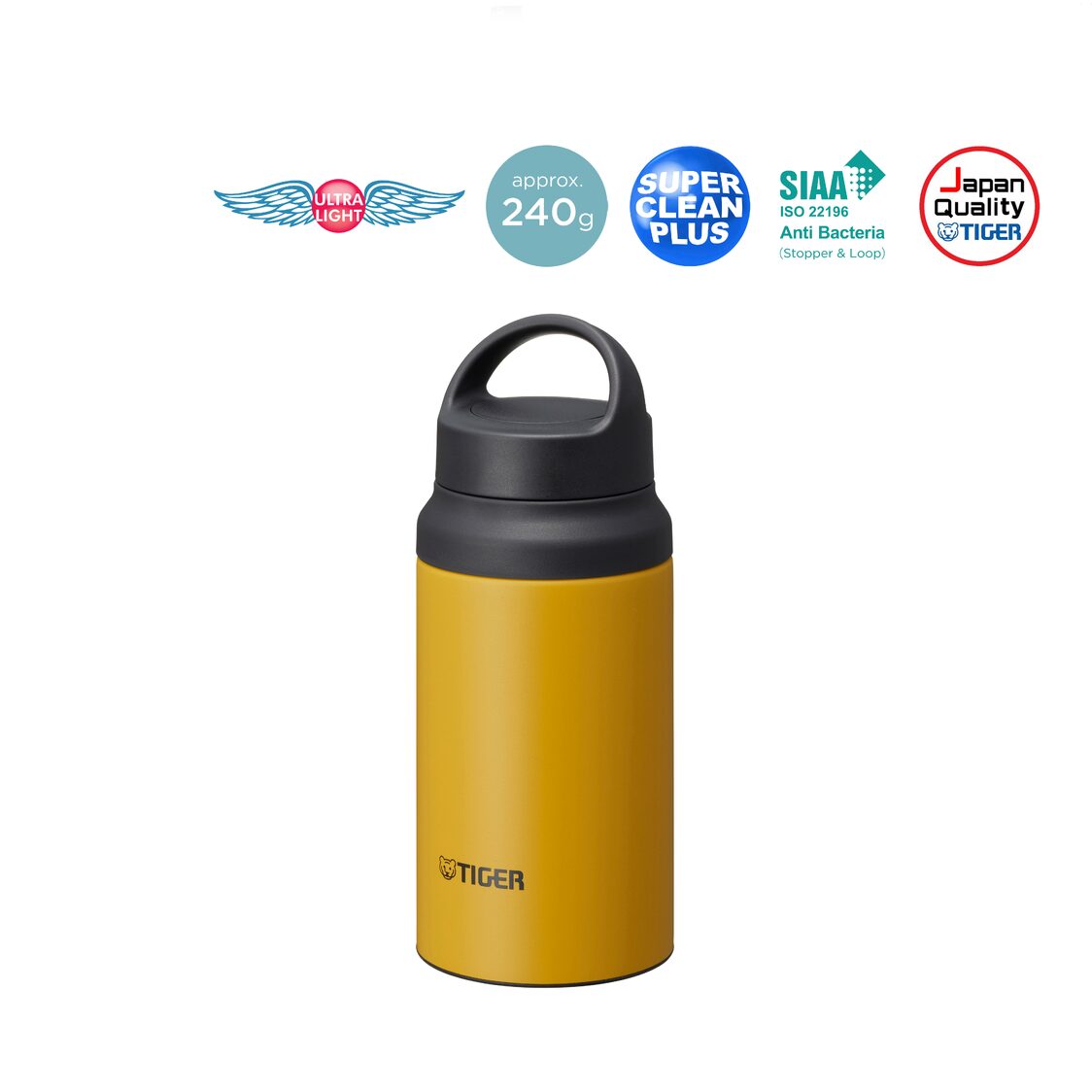TIGER Anti-Bacterial Double Stainless Steel Bottle 400ml - Bengal Tiger (MCZ-S040 YE)