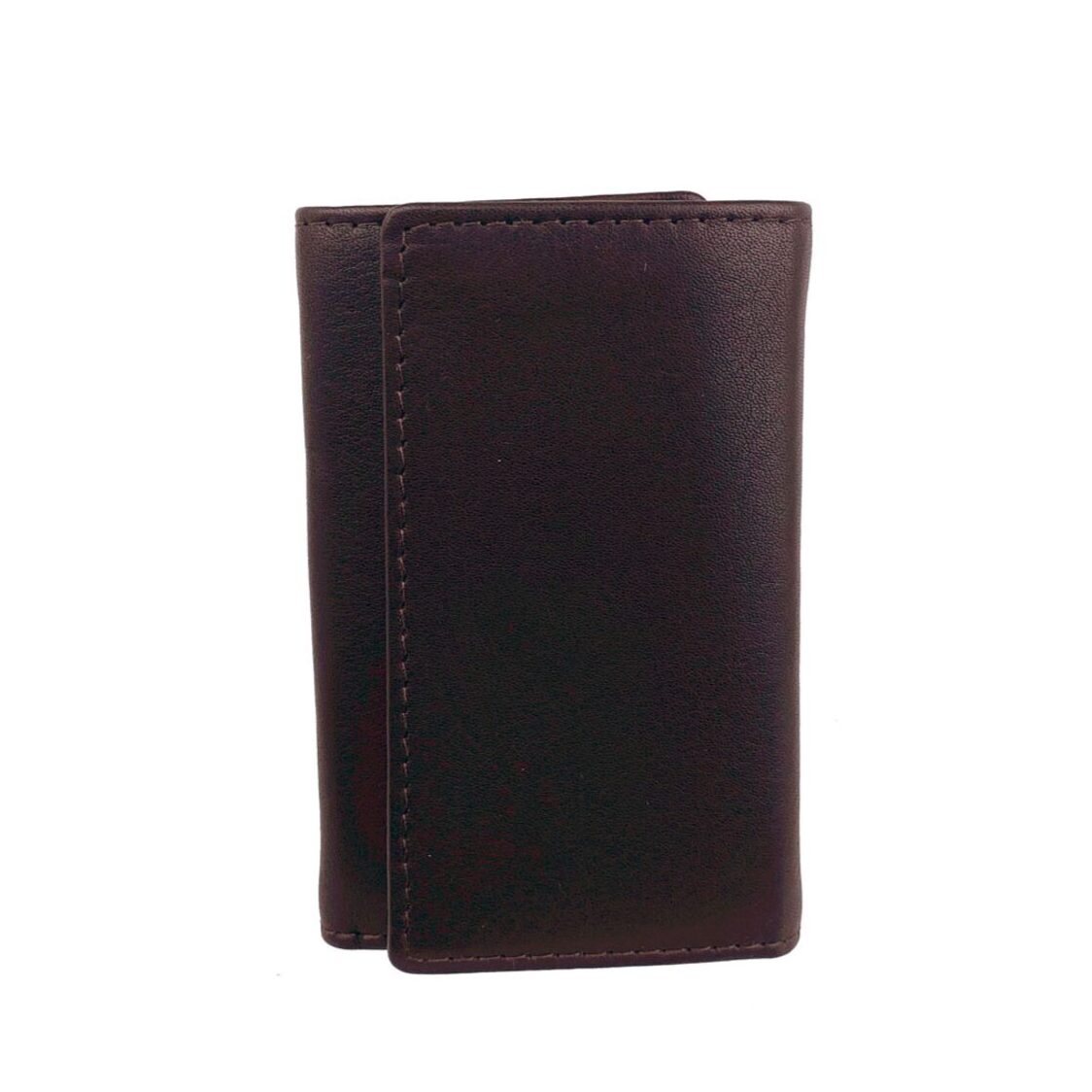 Genuine Leather Key Pouch With Snap Pocket