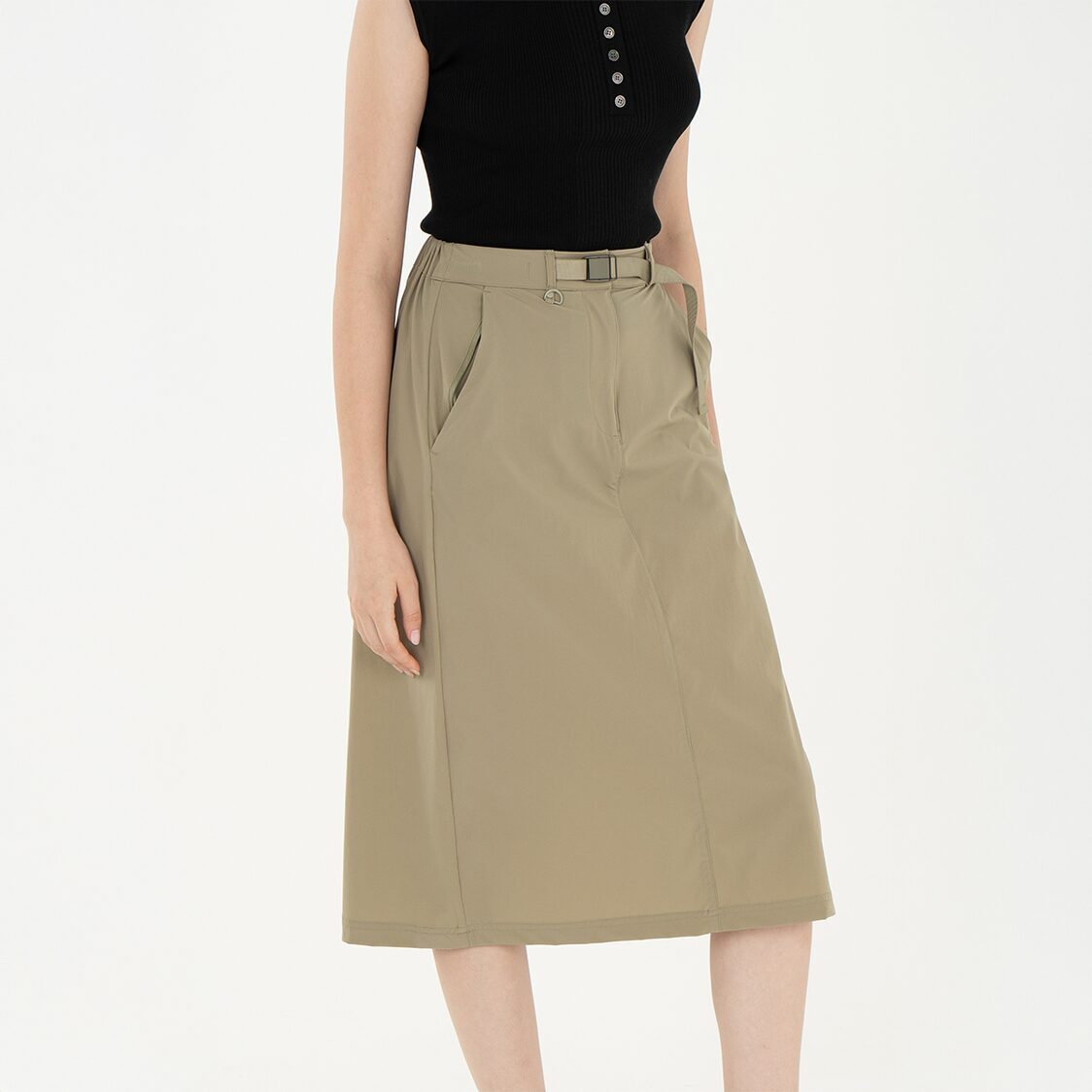 K/WOODS Ice Cool Skirt in Khaki