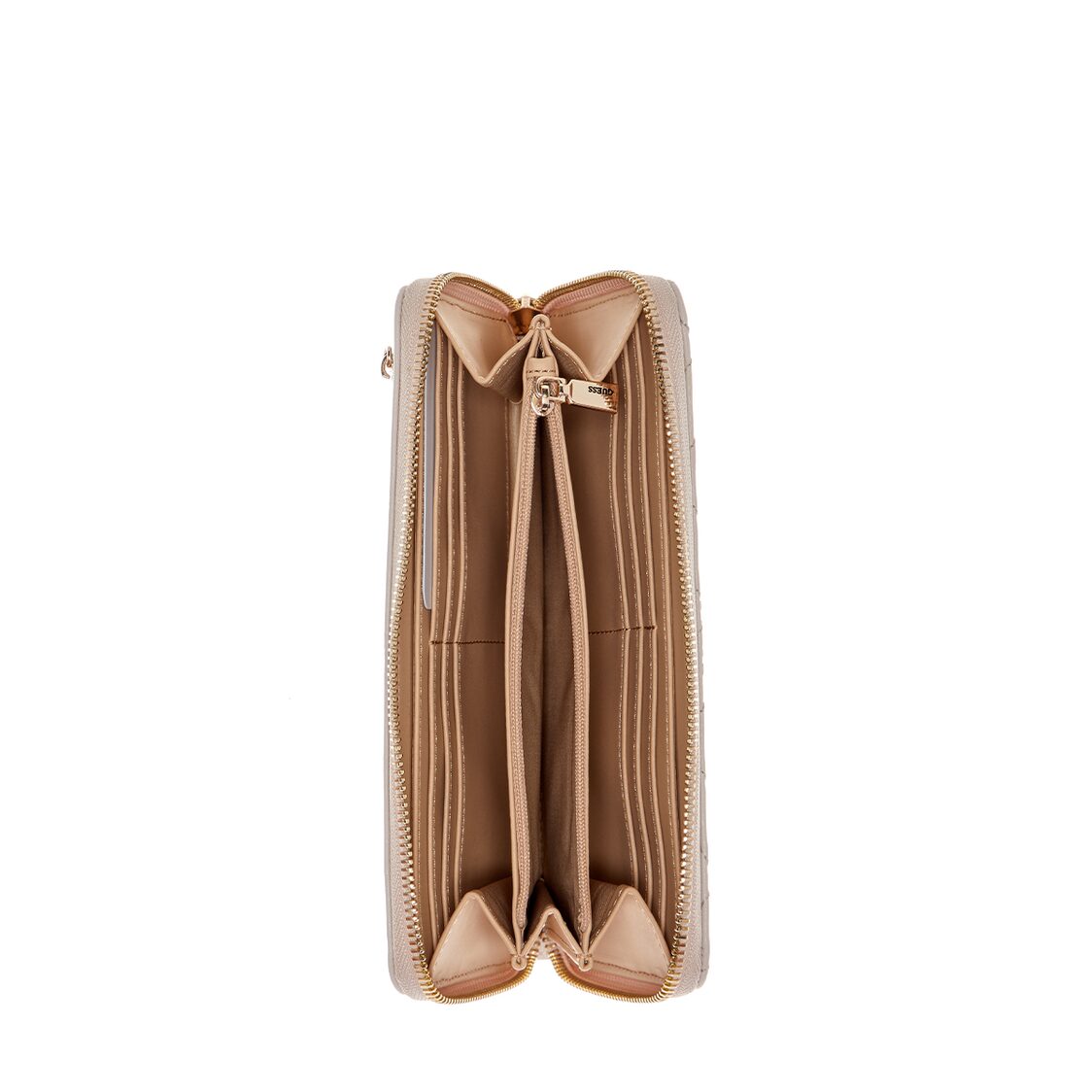 Guess Anadela Slg Large Zip Around,Taupe