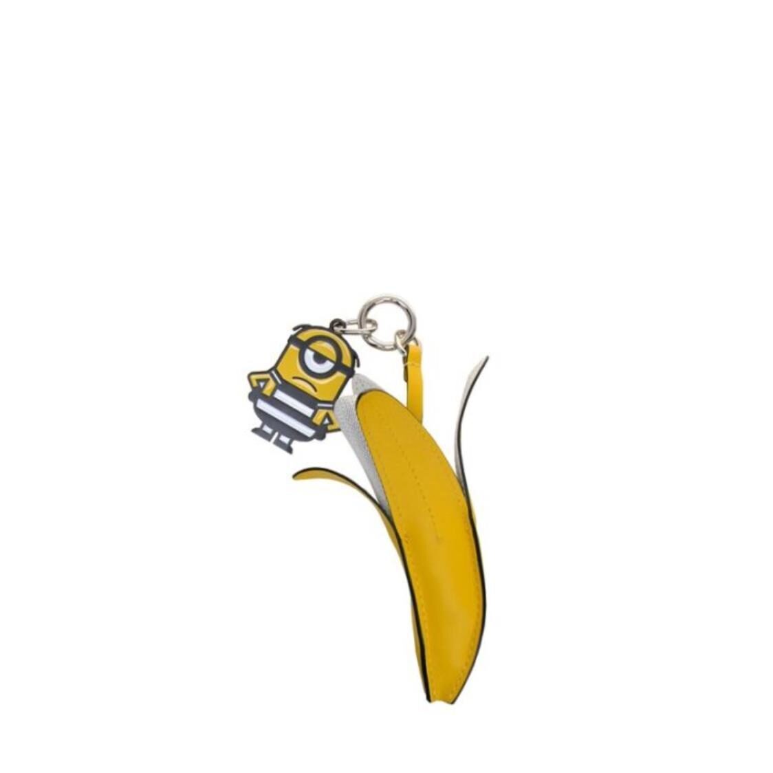 Fion Minions Jacquard with Leather Handbag Charms-Banana - FEASIMV001YLWBLKZZ