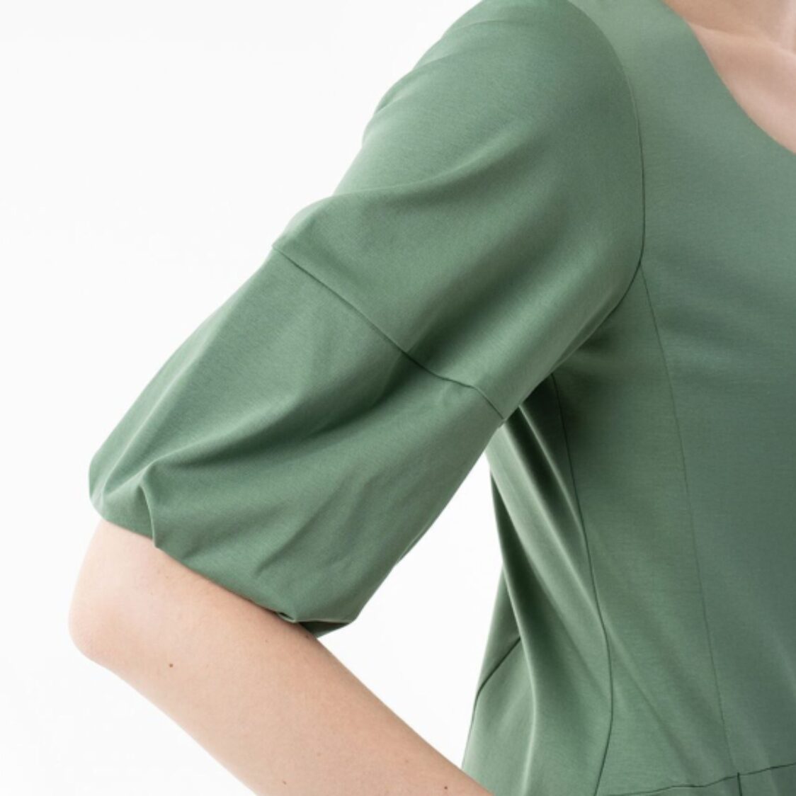 K/WOODS Cloud Sleeve Dress in Sage Green