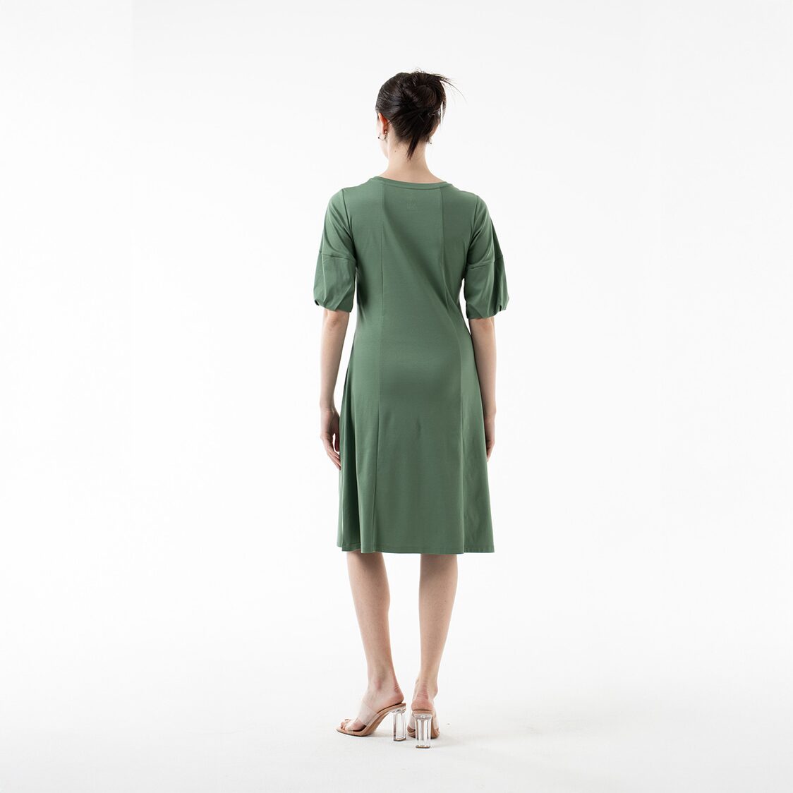 K/WOODS Cloud Sleeve Dress in Sage Green