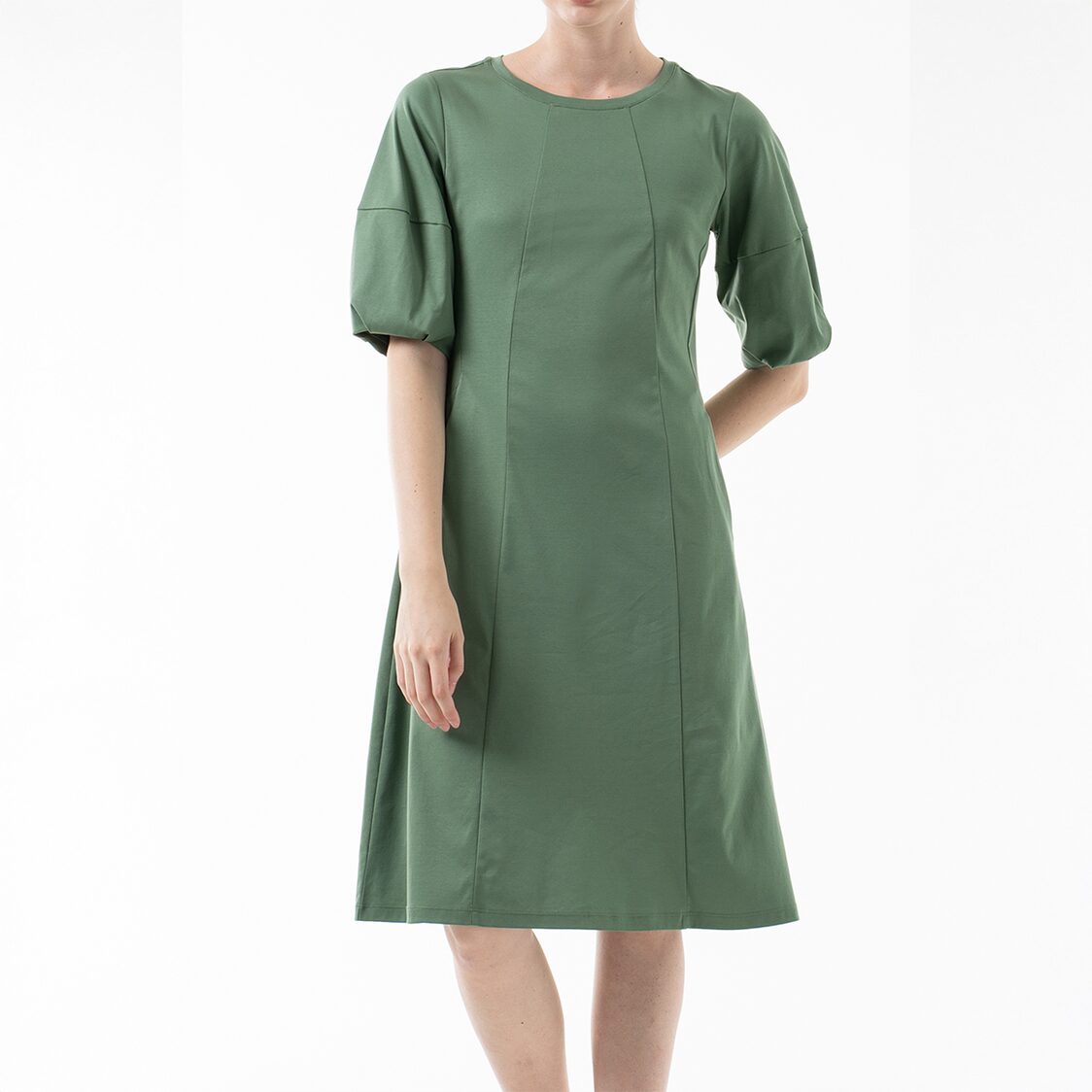 K/WOODS Cloud Sleeve Dress in Sage Green