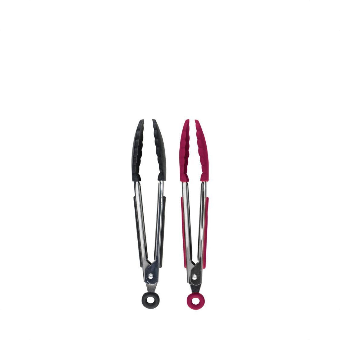 Tovolo Elements Mini 7" SS Tongs (Set of 2)  Sangria/Black