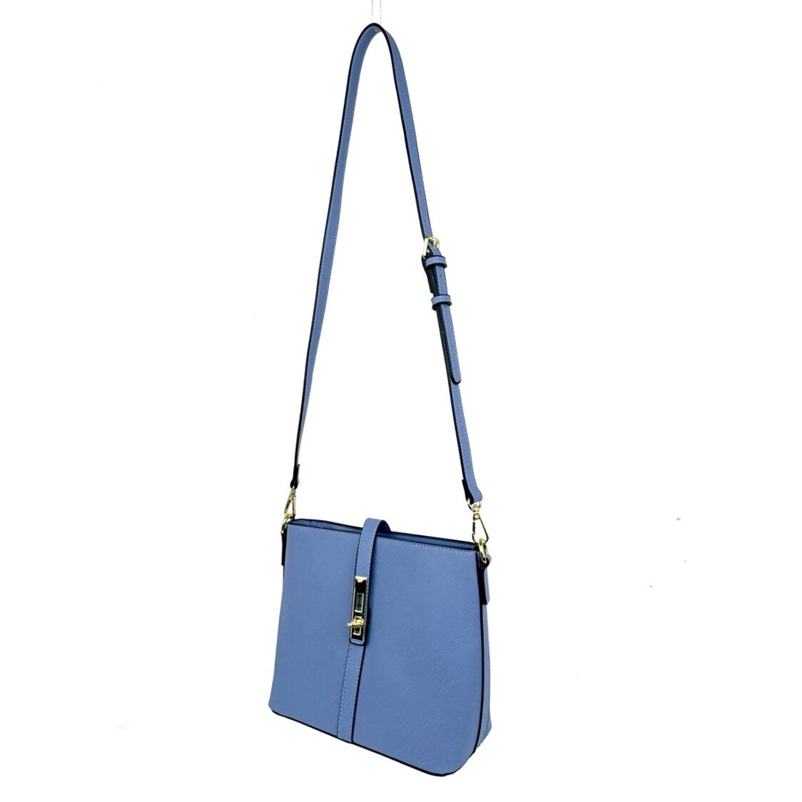 Mel&Co Saffiano-Effect Twist Lock Sling Bag