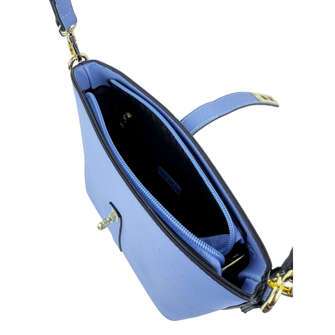 Mel&Co Saffiano-Effect Twist Lock Sling Bag