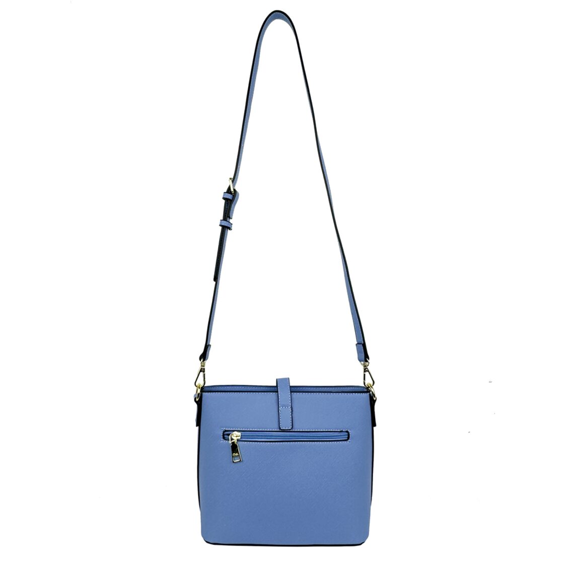 Mel&Co Saffiano-Effect Twist Lock Sling Bag